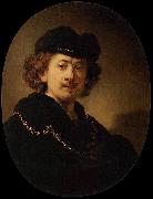 REMBRANDT Harmenszoon van Rijn Self-portrait Wearing a Toque and a Gold Chain china oil painting artist
